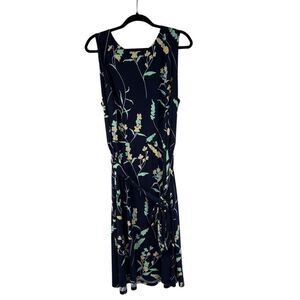 Charter‎ Club Navy Blue Floral Sleeveless Midi Dress 3X
